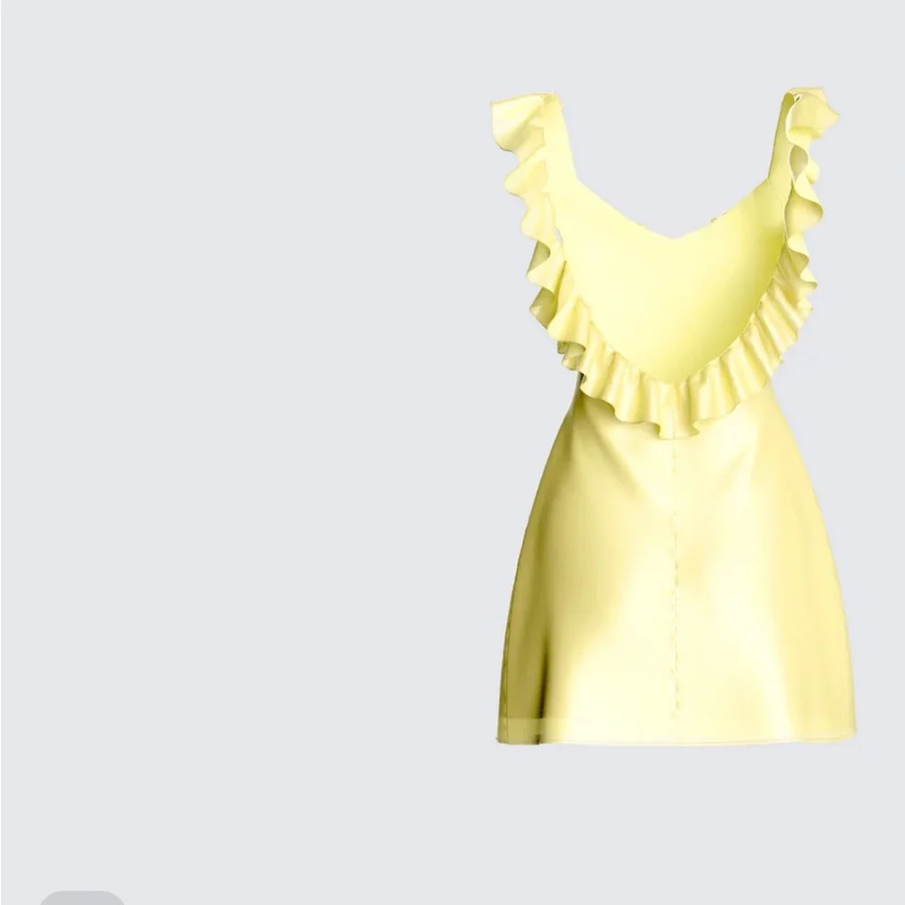 Yellow Ruffled Mini Dress - Picture 3 of 6
